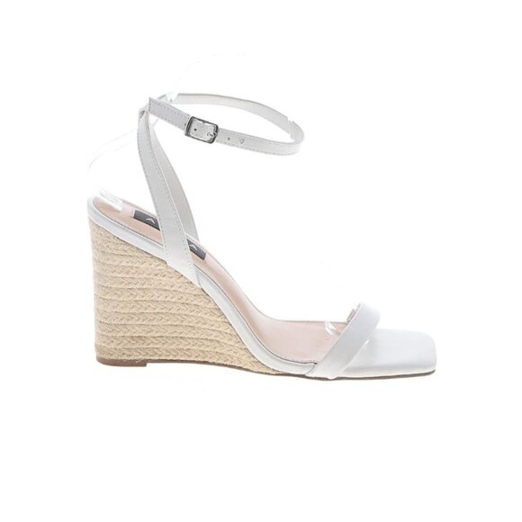 Aqua Ankle Strap Espadrille Wedge Sandals 7.5M, White - Picture 2 of 10